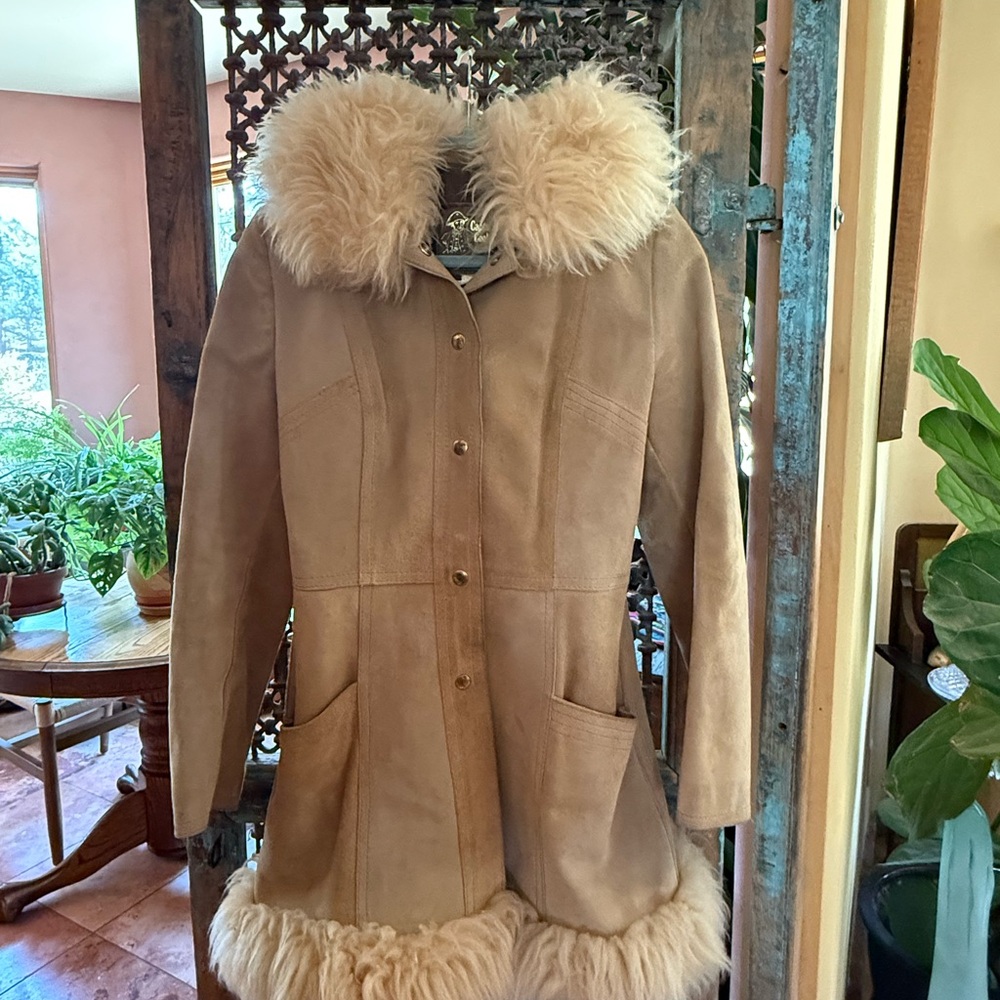 Women's Tan Shearling Coat